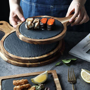 Serving Tray Ena Slate + Wood Serving Trays Homeplistic