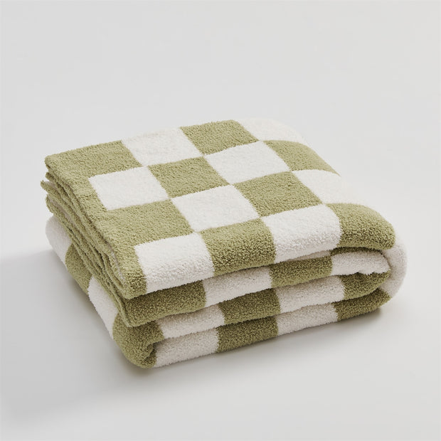 Blankets Fluffy Checkered Throw Homeplistic