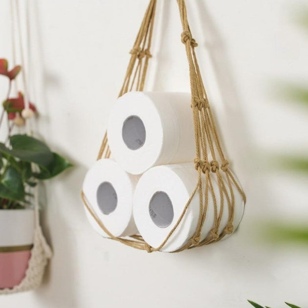 Macrame Hanging Toilet Paper Roll Holder / 11 Colors / Toilet Paper Roll  Storage / Macrame Roll Holder /boho Bathroom Accessories 