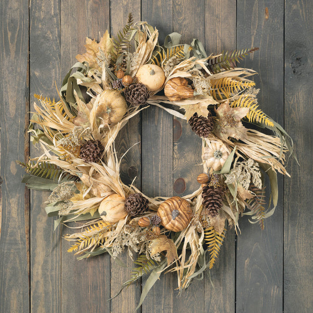 Wreaths & Garlands Husk White Pumpkin Wreath Homeplistic