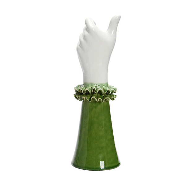 Vases Ruffled Reach Ceramic Hand Vase Homeplistic