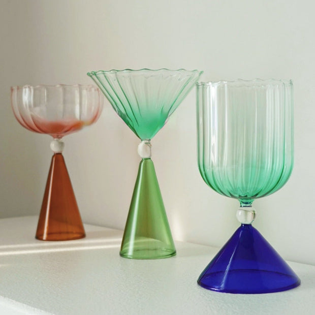 Drinking Glasses MidMod Hand Blown Cocktail Glasses Homeplistic