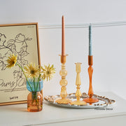 Candle Holders Autumn Glass Candlestick Holders Homeplistic