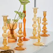 Candle Holders Autumn Glass Candlestick Holders Homeplistic