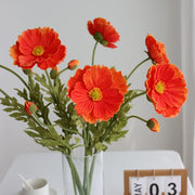 Luxury real touch poppy flower with Fake Leaves PU artificial flowers home decor flores artificiales gifts Poppies Homeplistic