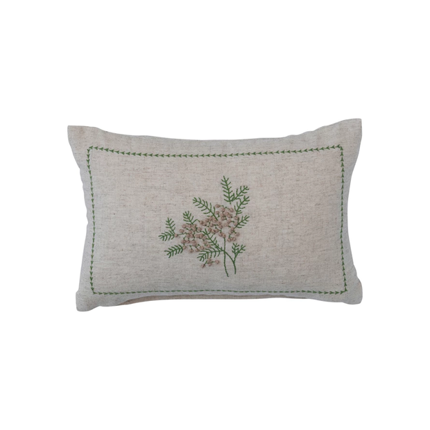 Seasonal Decor Wintertide Wildflower Embroidered Pillow Homeplistic