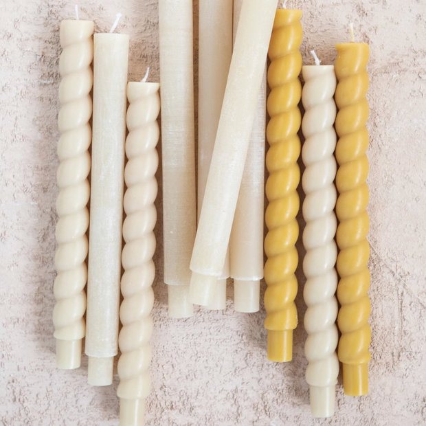 Tapered Candle Ivory Twisted Tapered Candles Homeplistic