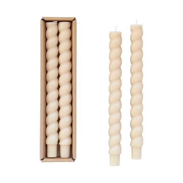 Tapered Candle Ivory Twisted Tapered Candles Homeplistic