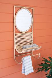 Mirrors Cane Mirror + Towel Holder Homeplistic