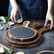 Serving Tray Ena Slate + Wood Serving Trays Homeplistic