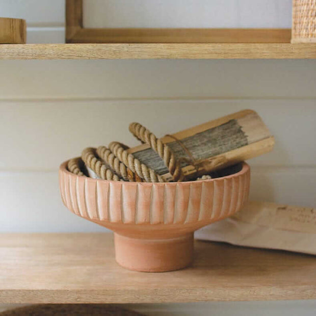 Decorative Bowls Amalia Clay Footed Bowl Homeplistic