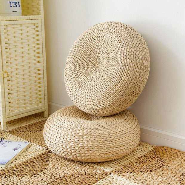 Cushion Hand-Woven Japanese Inspired Pouf Homeplistic