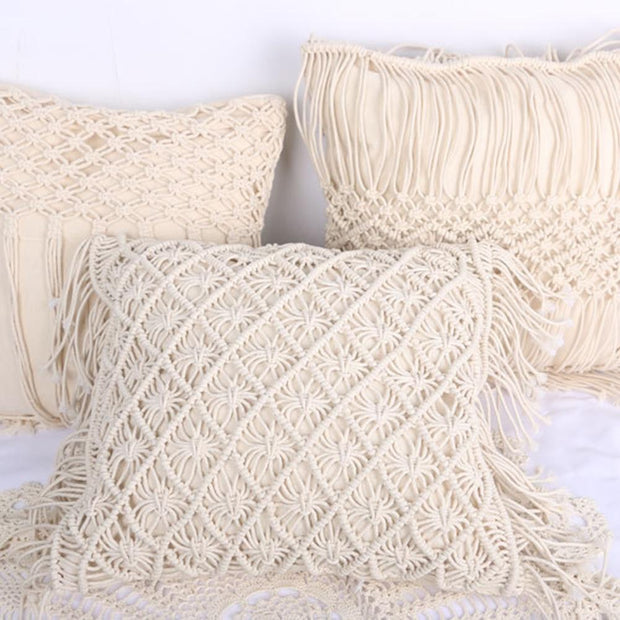 Pillows Hand-Woven Macrame Pillow Covers Homeplistic