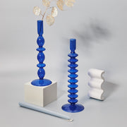 Candle Holders Cobalt Glass Candlestick Holders Homeplistic
