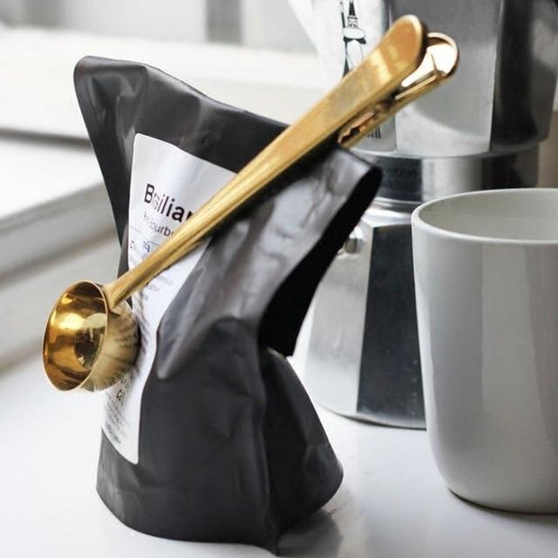 Kitchen Tools Polished Coffee Clip + Scoop Homeplistic