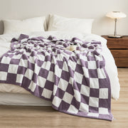 Blankets Fluffy Checkered Throw Homeplistic