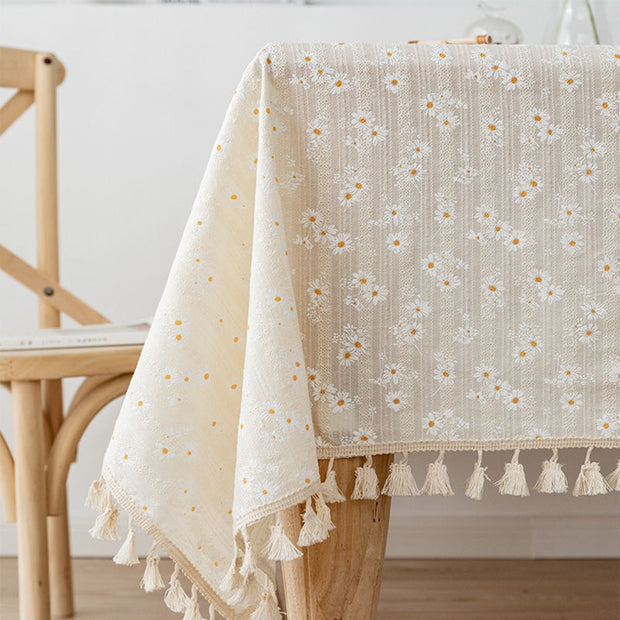 Tablecloth Daisy Embroidered Tablecloth Homeplistic