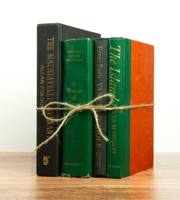 Book Stack Pine Modern Green + Gold Book Stack Homeplistic