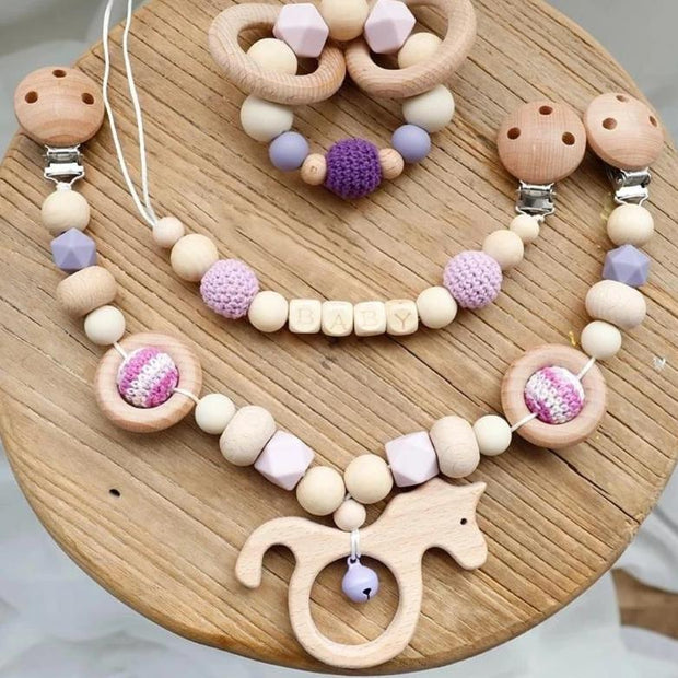 Baby Wooden Stroller Chain and Matching Accessories Homeplistic