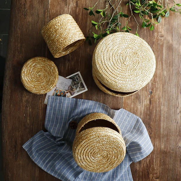 Basket Handwoven Seagrass Basket Set Homeplistic
