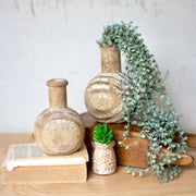 Vases Oakland Carved Wooden Vases, Set of 2 Homeplistic