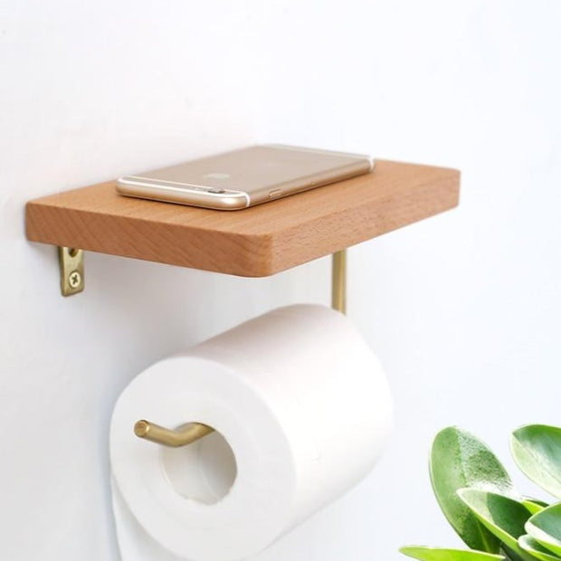 Toilet Paper Holders Wooden Shelf Toilet Paper Holder Homeplistic