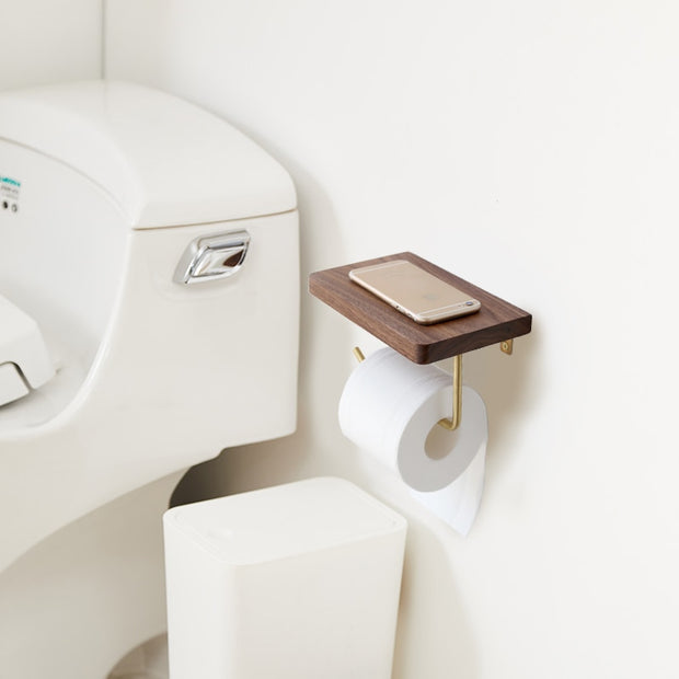 Toilet Paper Holders Wooden Shelf Toilet Paper Holder Homeplistic