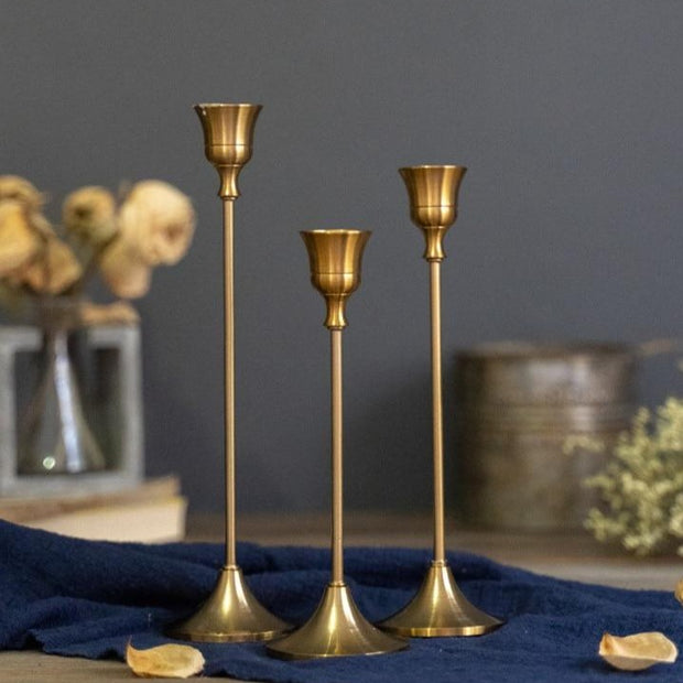 Candlestick Holder Set of Bronze Candle Holders Homeplistic