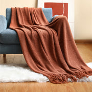 Throw Iva Knitted Fringe Throw Homeplistic