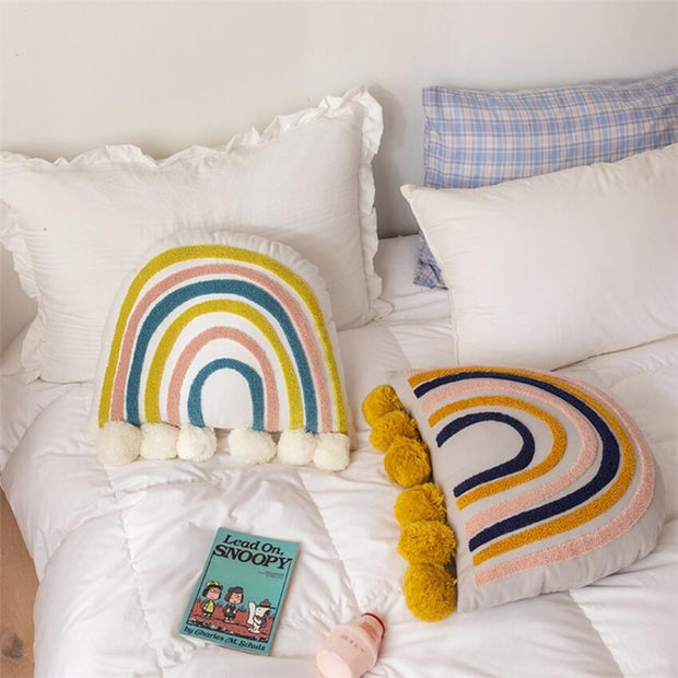 Throw Pillows Esme Rainbow Throw Pillow Homeplistic