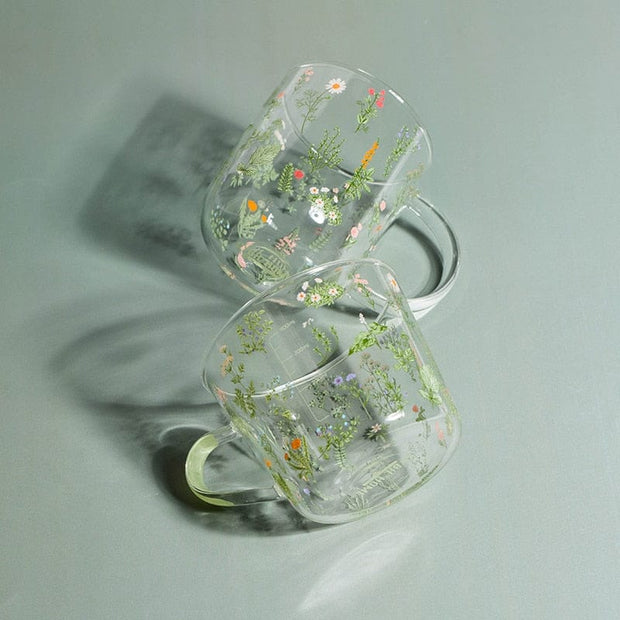 Drinkware Flora Glass Mug + Cup Homeplistic
