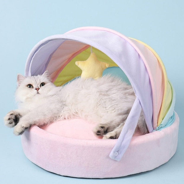 Pet Bed Rainbow Cat Canopy Bed Homeplistic