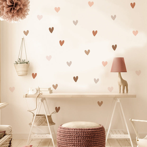 Wall Decals Neutral Heart Shaped Decals Homeplistic